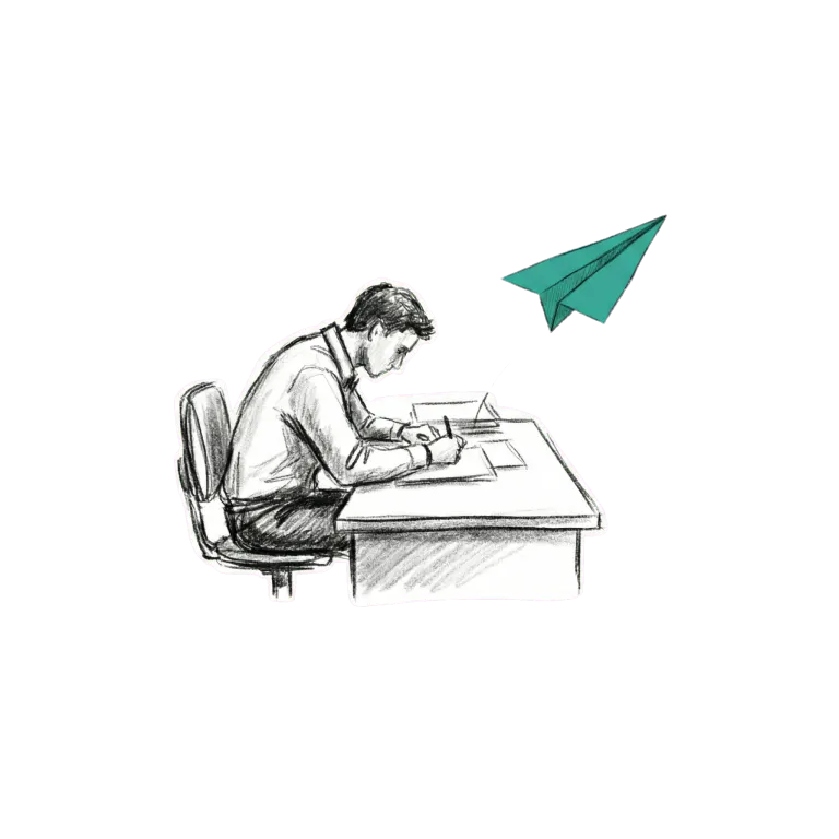 Ilustración a carboncillo — desarrollo de soluciones de IA